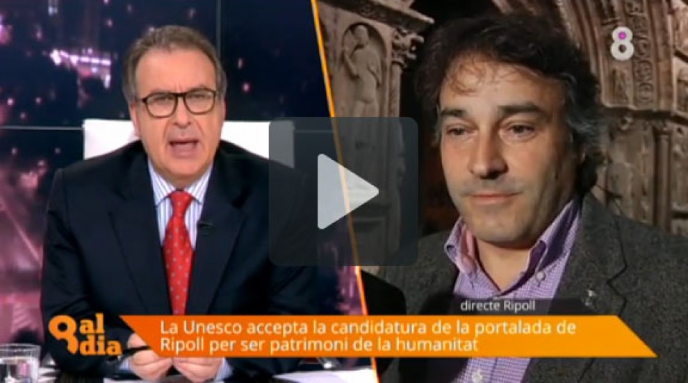 Josep Cuní entrevistant l'alcalde Jordi Munell