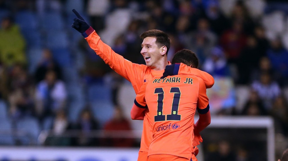 Messi ha marcat tres gols a la Corunya