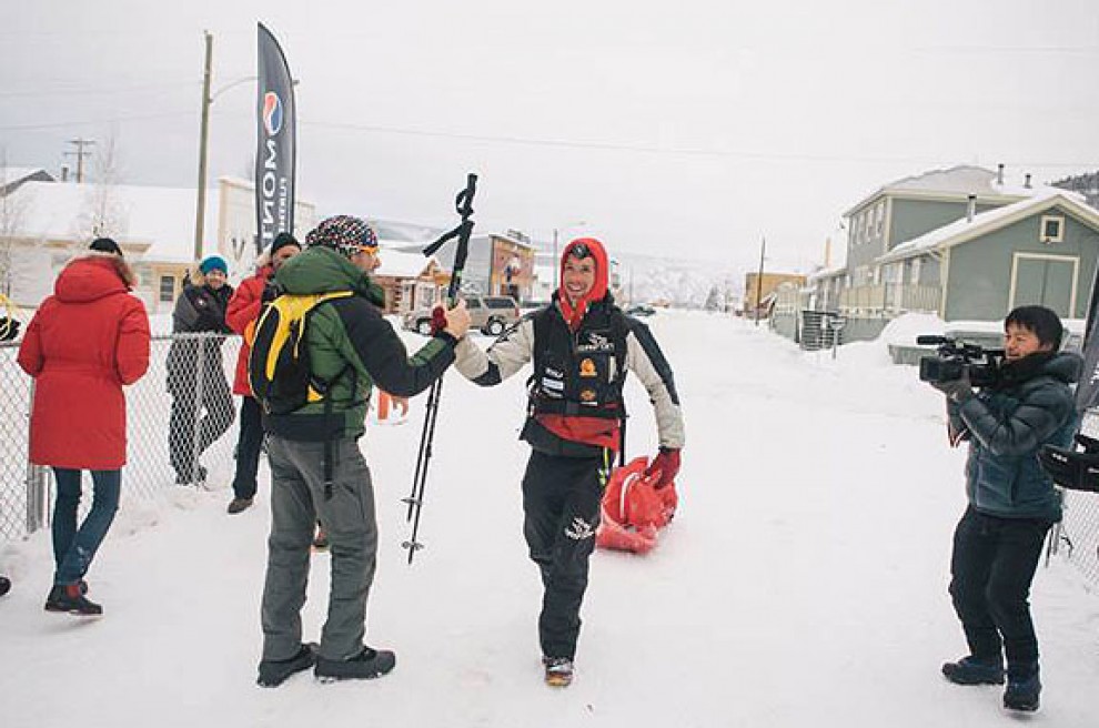 Joel Jaile, a la meta de la Yukon Artic