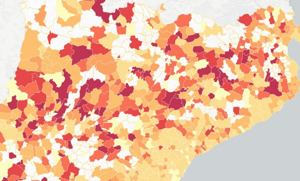 El mapa amb els resultats d'ERC
