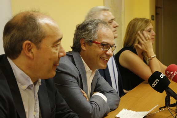 Carles Rossinyol i Toni Font, en roda de premsa