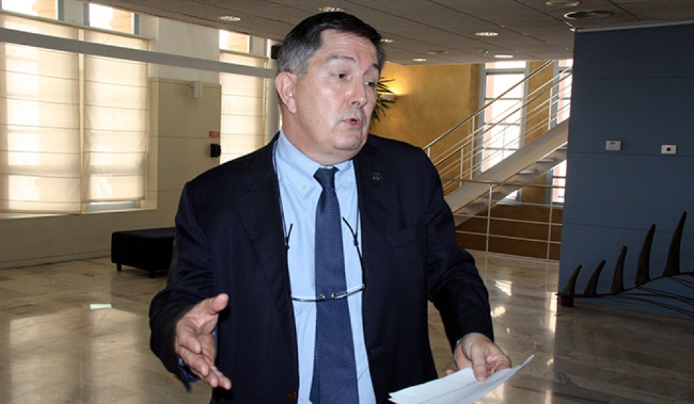 El rector de la URV, Josep Anton Ferré, després del claustre d'aquest dijous. 