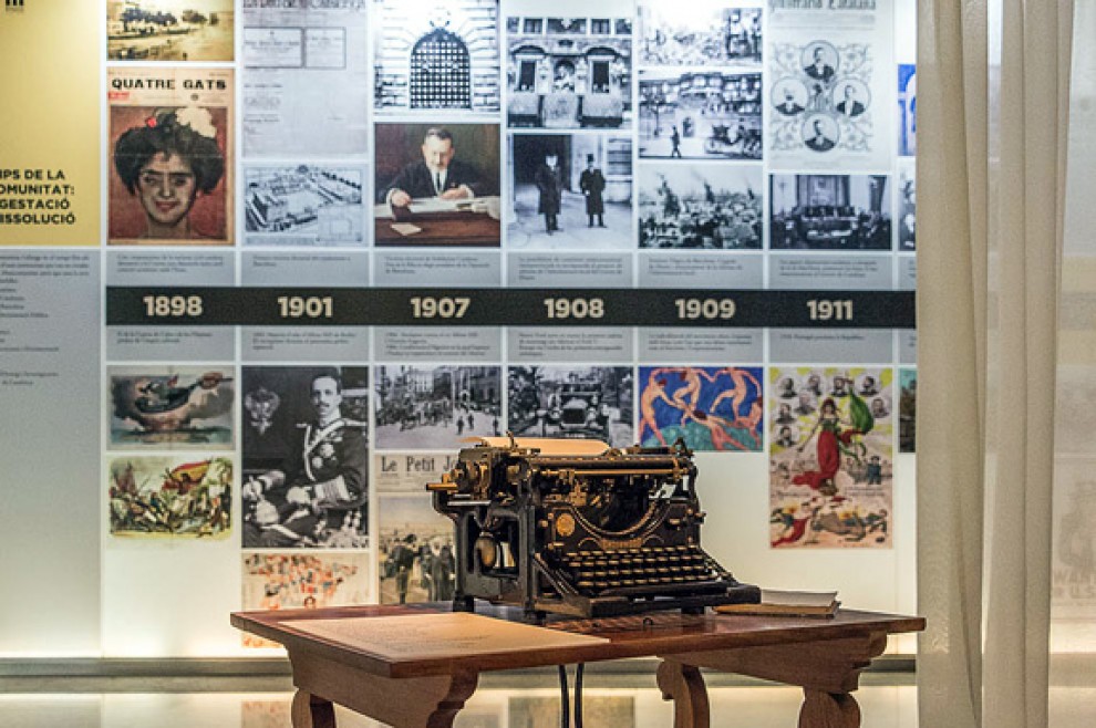 La màquina d'escriure de Prat de la Riba, a l'exposició del centenari de la Mancomunitat.