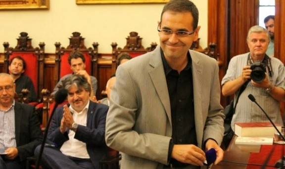Ignasi Giménez en el moment de prendre possessió del càrrec