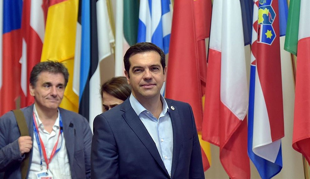 Tsipras, a la sortida de la reunió.