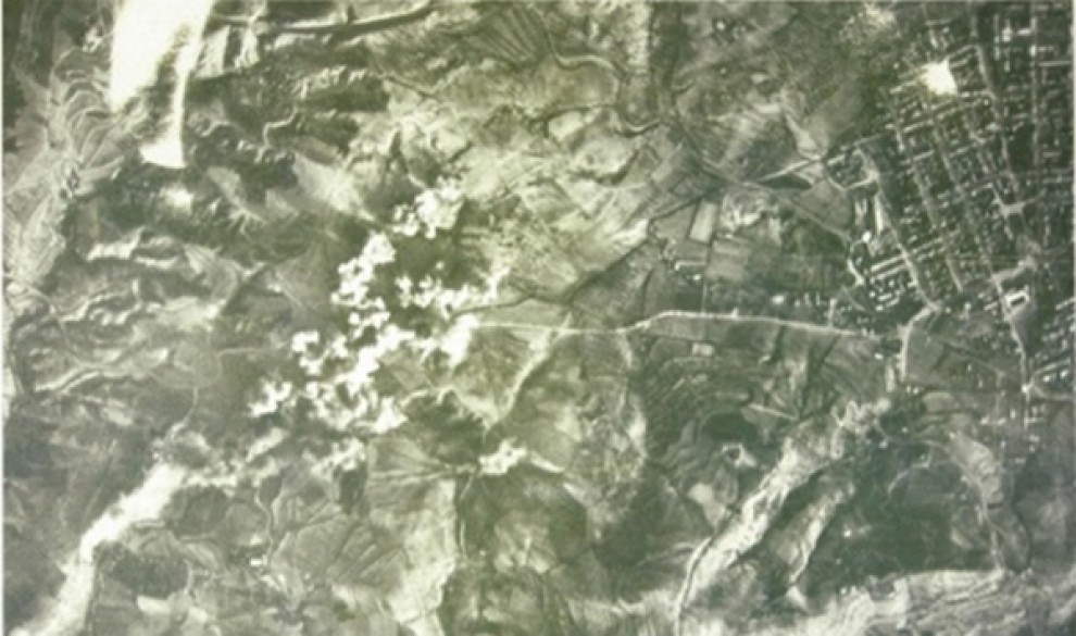 Oest Terrassa, bombardeig del 24 de gener de 1939 (08:25), tocant a la carretera d'Olesa
