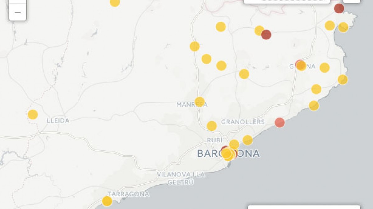 Mapa de les Estrelles Michelin de Catalunya