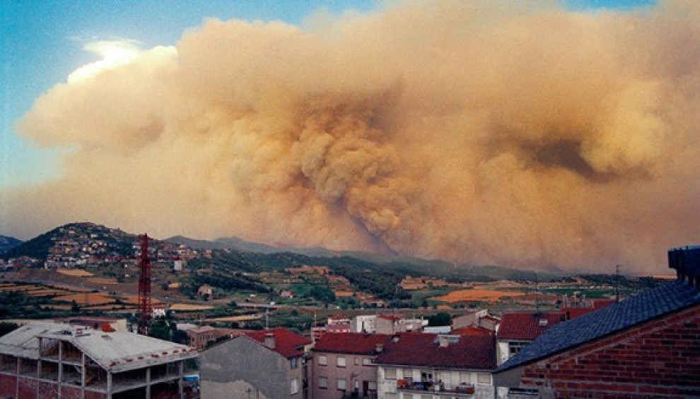 L'incendi de 1994 vist des de Berga.