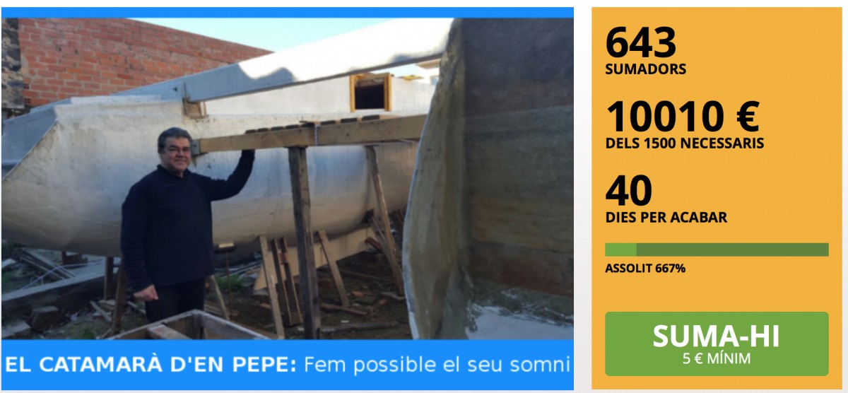 En Pepe ja té els més de 10.000 euros per acabar el seu catamarà
