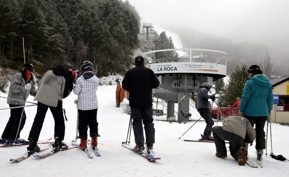 Esquiadors a l'estació d'Espot, aquest dimarts