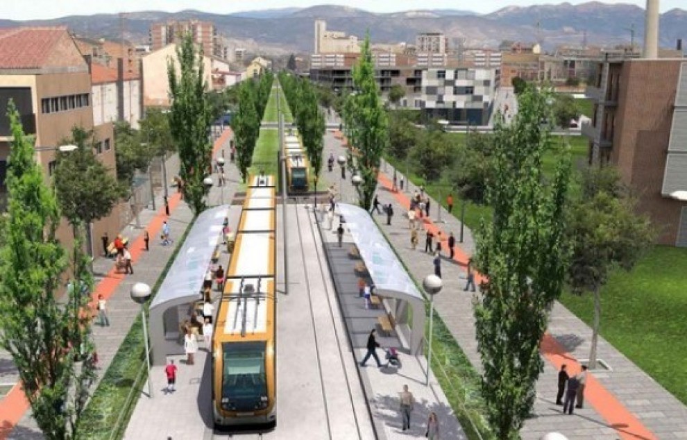 Recreació del nou tramvia de Balaguer