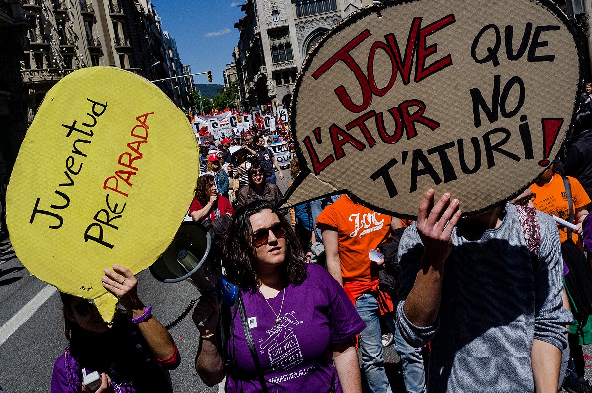 Imatge de la manifestació de l'1 de maig del 2016 a Barcelona