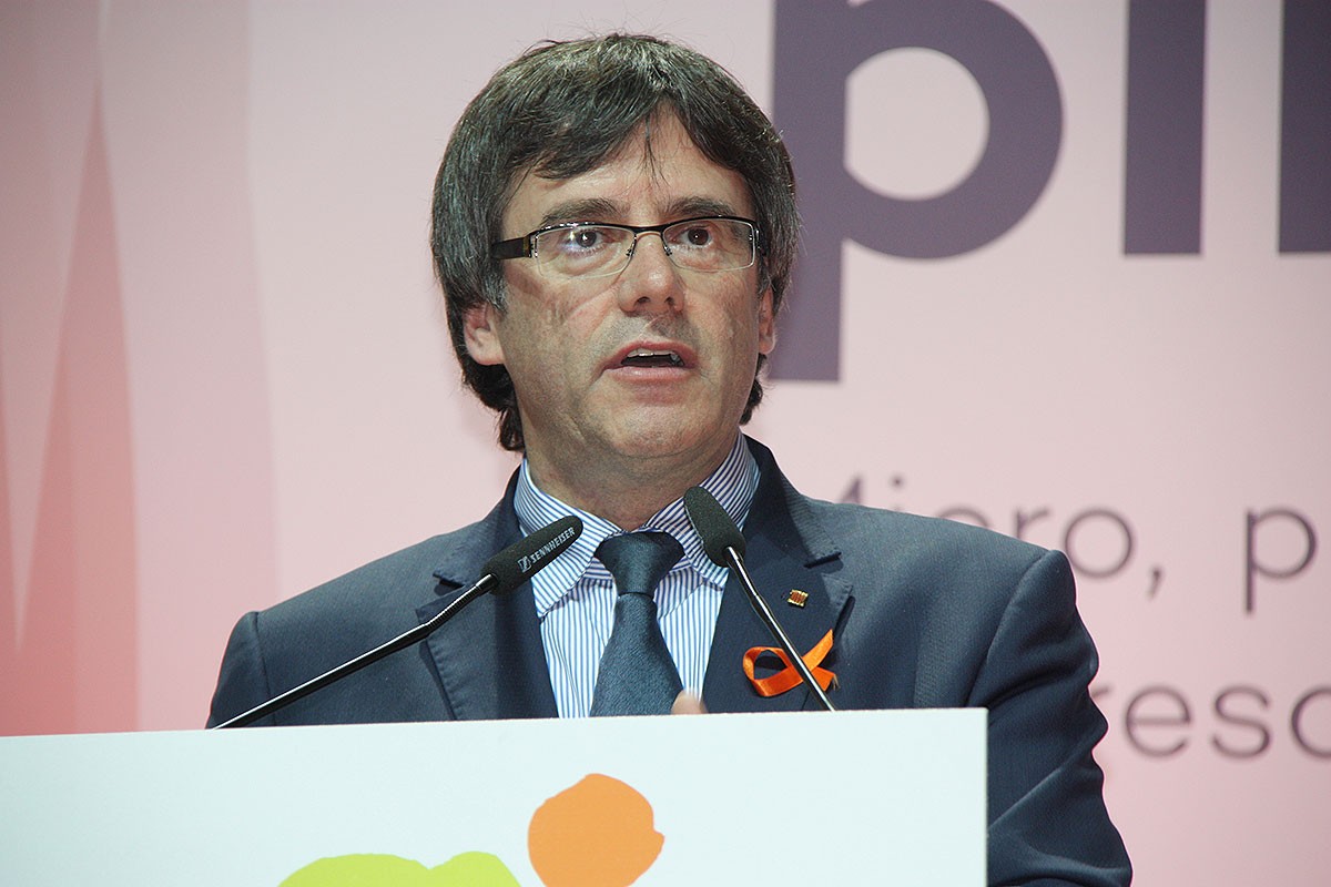 Carles Puigdemont, a l'acte de Pimec