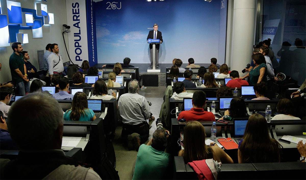 Mariano Rajoy, compareixent aquest dilluns per valorar els resultats