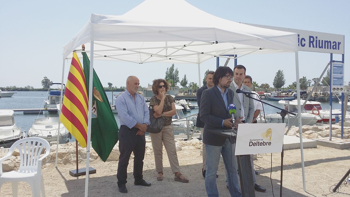 El president de Ports de la Generalitat, durant el seu parlament en la visita a Deltebre este dissabte.