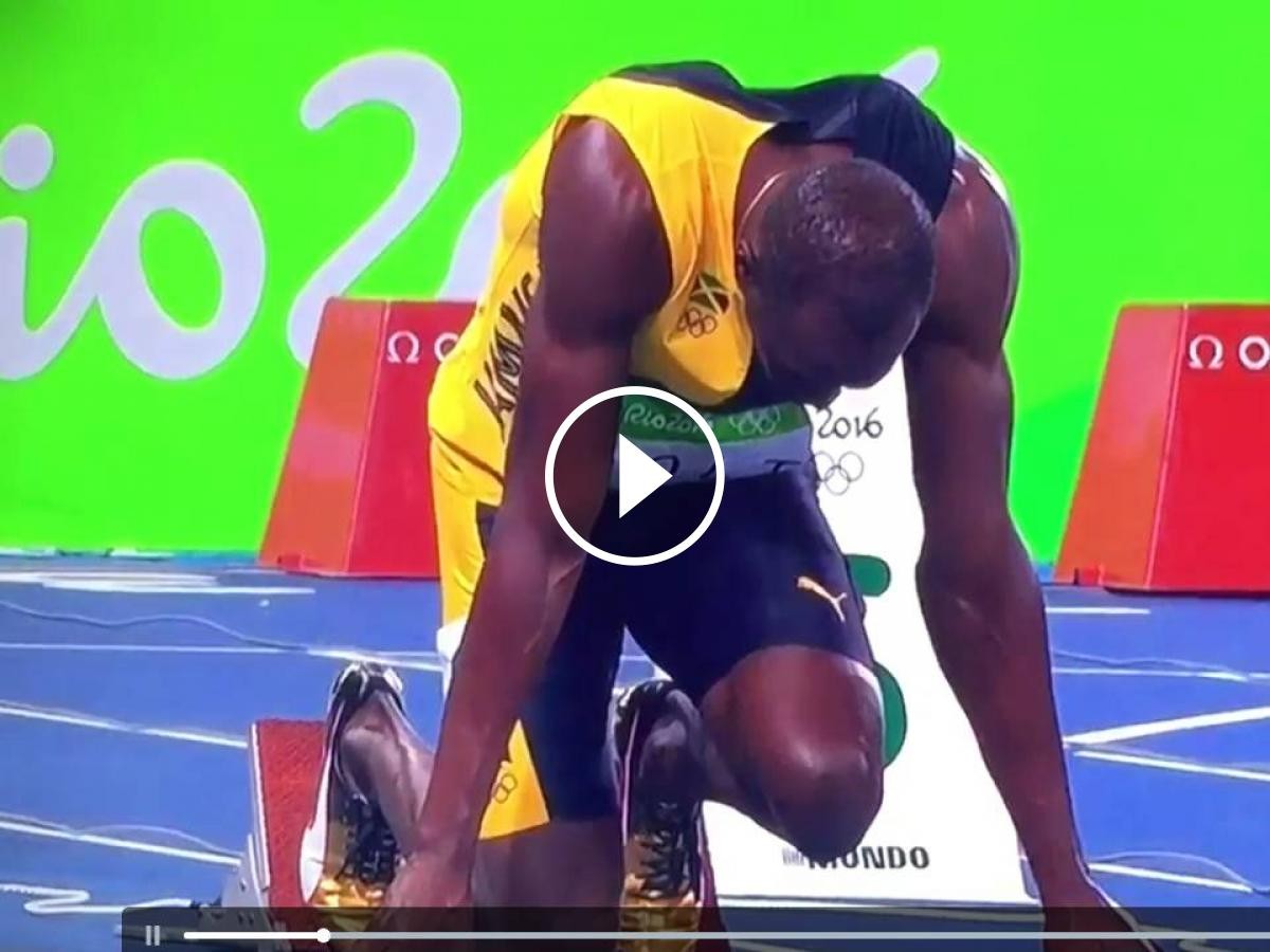 Usain Bolt en la cursa que li va donar l'or