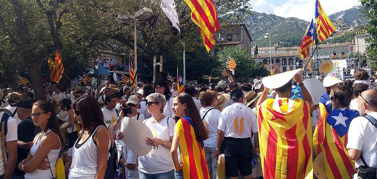 La manifestació de la Diada a Berga l'any 2016. 