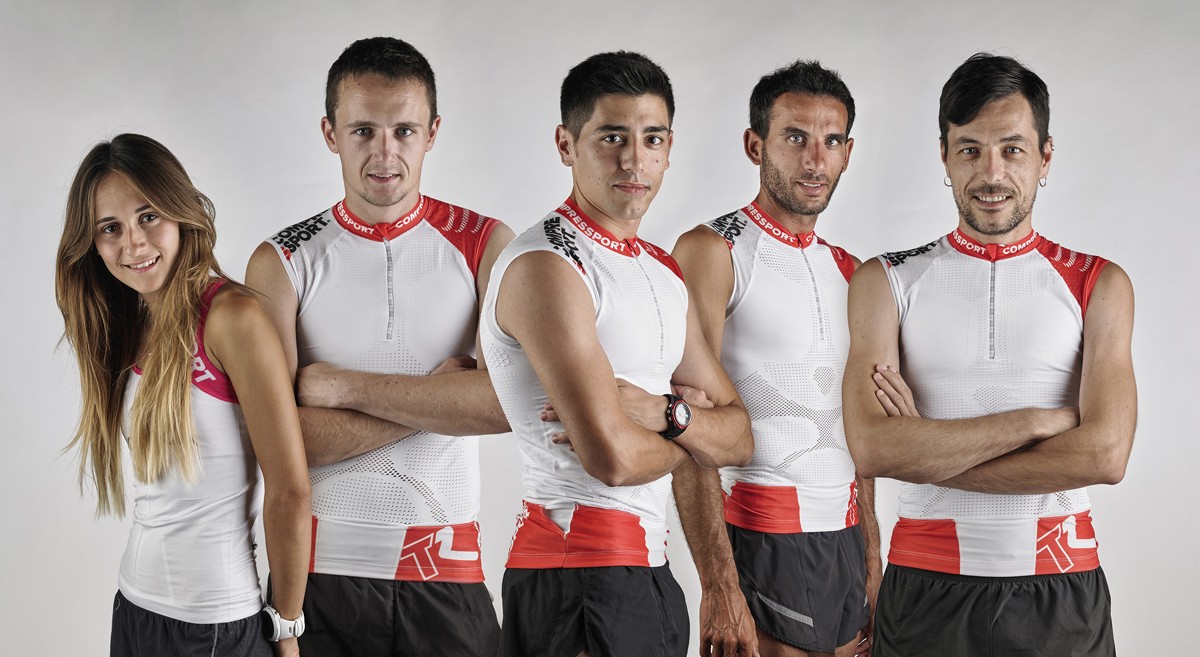 Els integrants de l'equip Algèmica Sport Team: Josep Rovira, Clàudia Sabata, Jordi Noguera, Marc Vilà i Jordi Massaguer