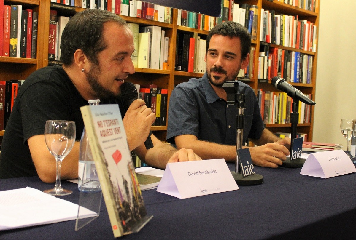 David Fernàndez i Lluc Salellas en la presentació d'aquest dimecres a la llibreria Laie