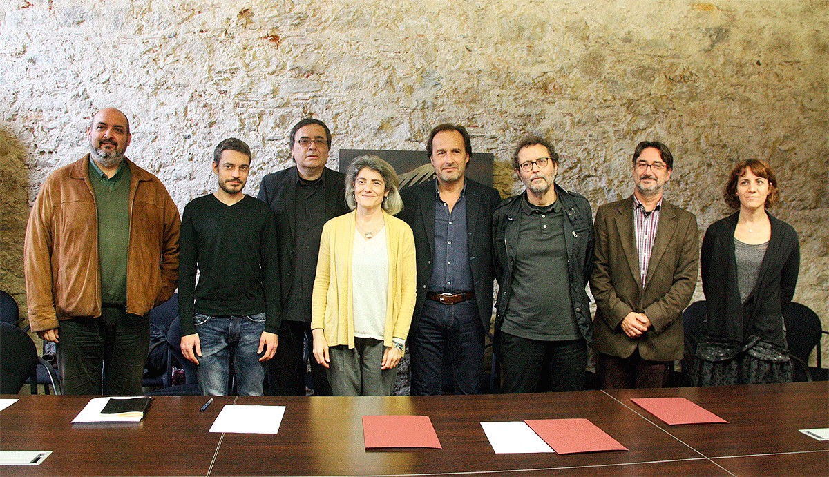 Els representants de la UdG i Nació Digital aquest divendres a Girona