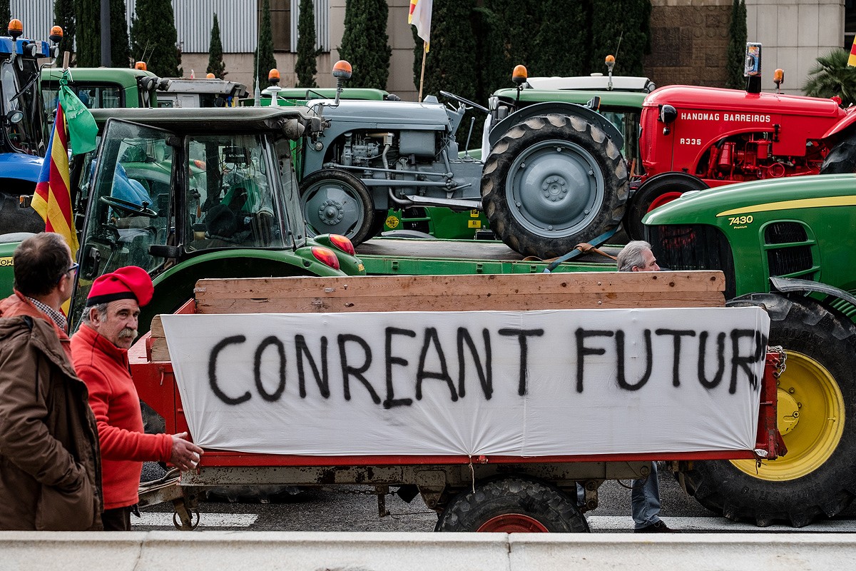 Imatge de la marxa pagesa per la dignitat a Barcelona