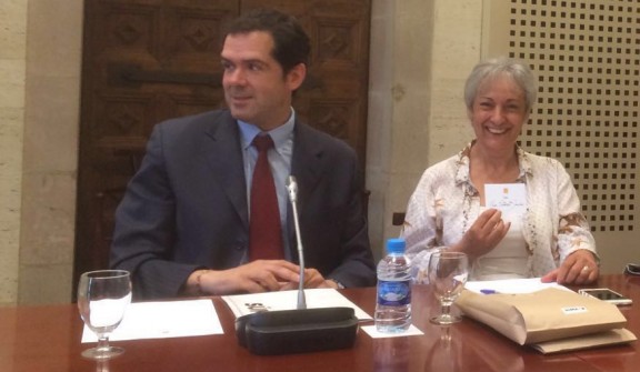 Josep Manel Bueno amb Montse Sánchez,  la nova presidenta de Súmate