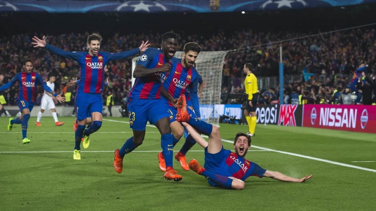 Sergi Roberto celebra un gol amb el Barça