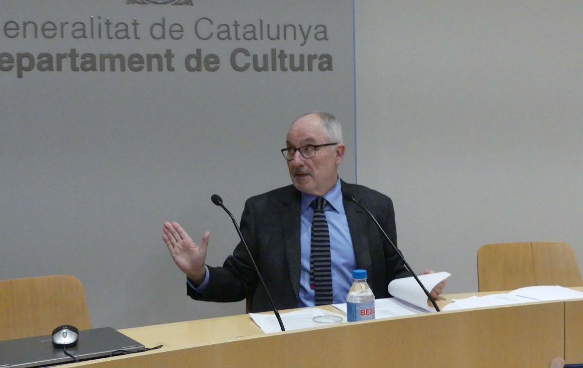 Rafael Ribó, síndic de greuges, durant la presentació de l'informe a Tarragona 
