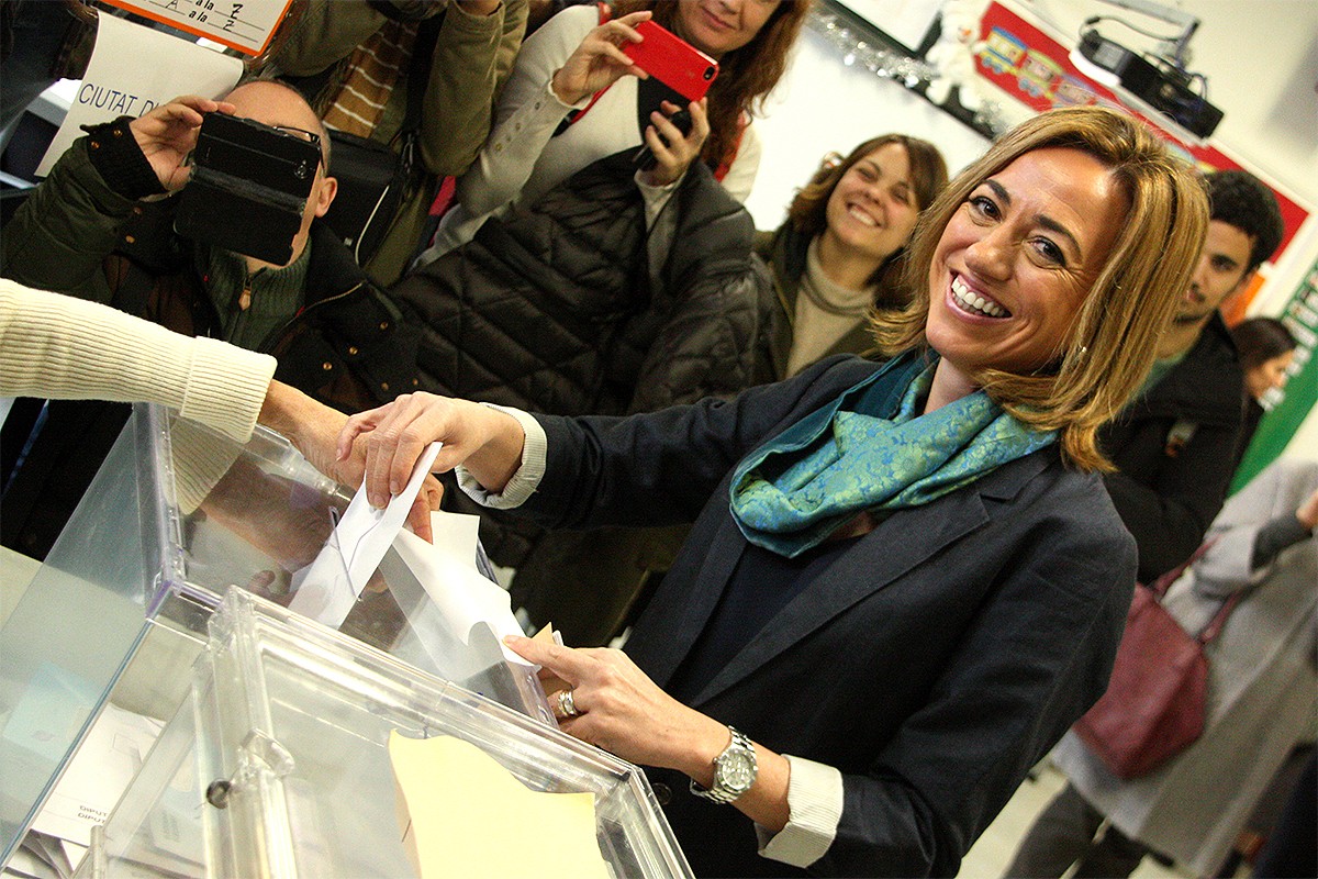 Carme Chacón, a la campanya del desembre de 2015, la darrera com a candidata