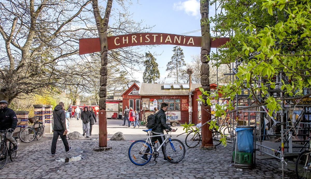 L'entrada a Christiania, una ciutat lliure fundada el 1971 al cor de Copenhaguen