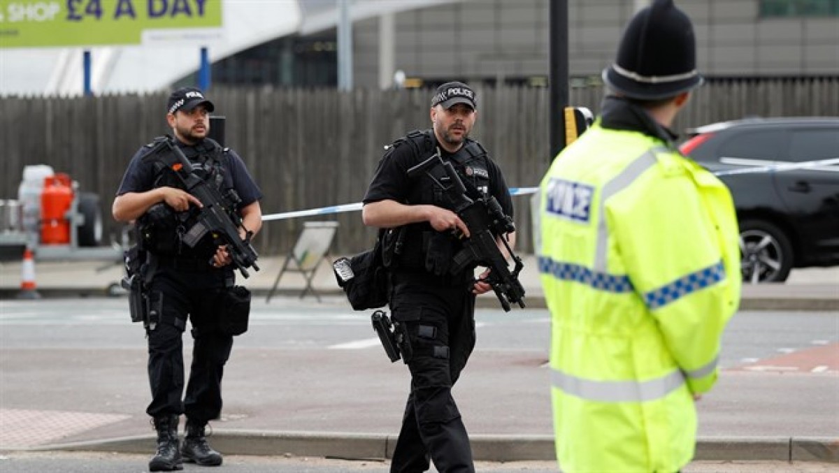 Agents de la Policia de Manchester, patrullant després de l'atemptat
