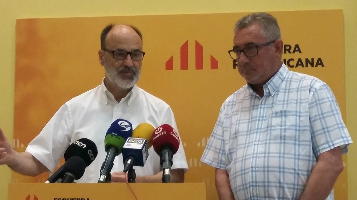 El president d'ERC a l'Ebre, Alfons Montserrat, i el senador Miquel Aubà.