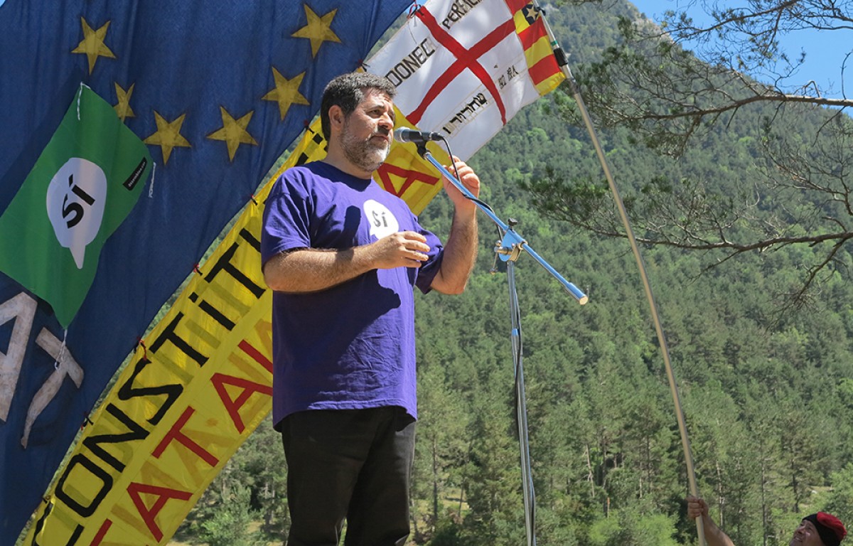 El president de l'ANC, Jordi Sánchez, a l'aplec del Pi de les Tres Branques. 