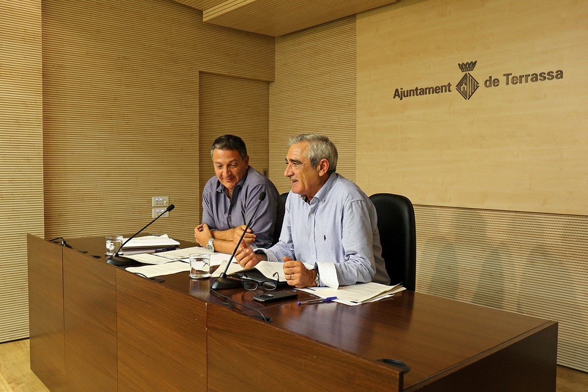 Miquel Sàmper i Alfredo Vega, portaveus del govern bipartit de Terrassa.