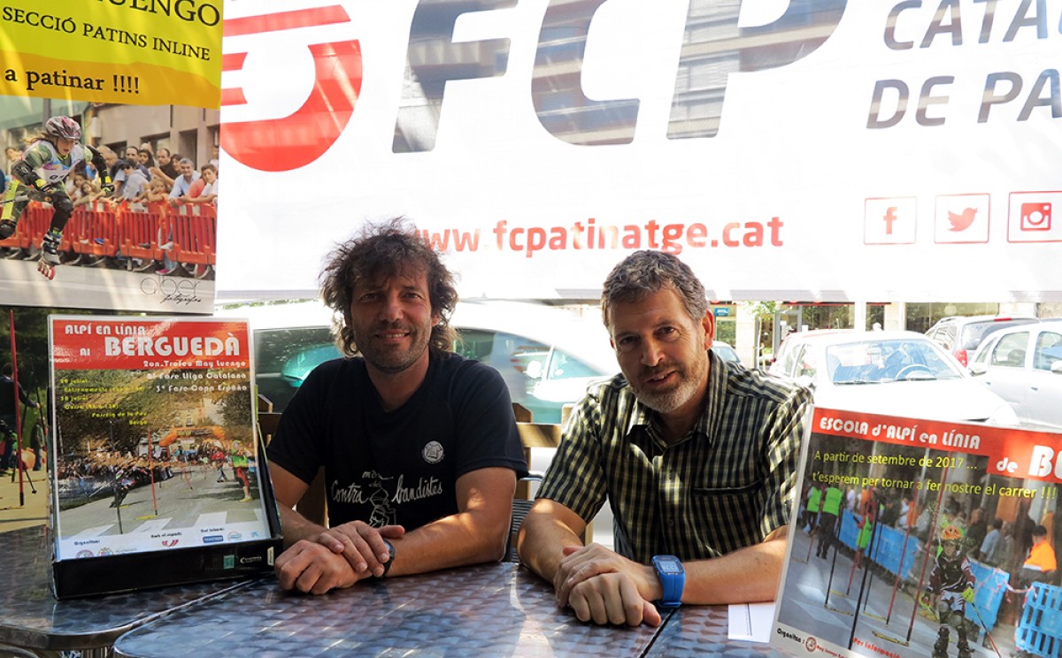 El membre de la Federació Catalana de Patinatge i del May Luengo Club, Eduard Coronado, i el tècnic d'Esports de l'Ajuntament de Berga, Josep Alberich