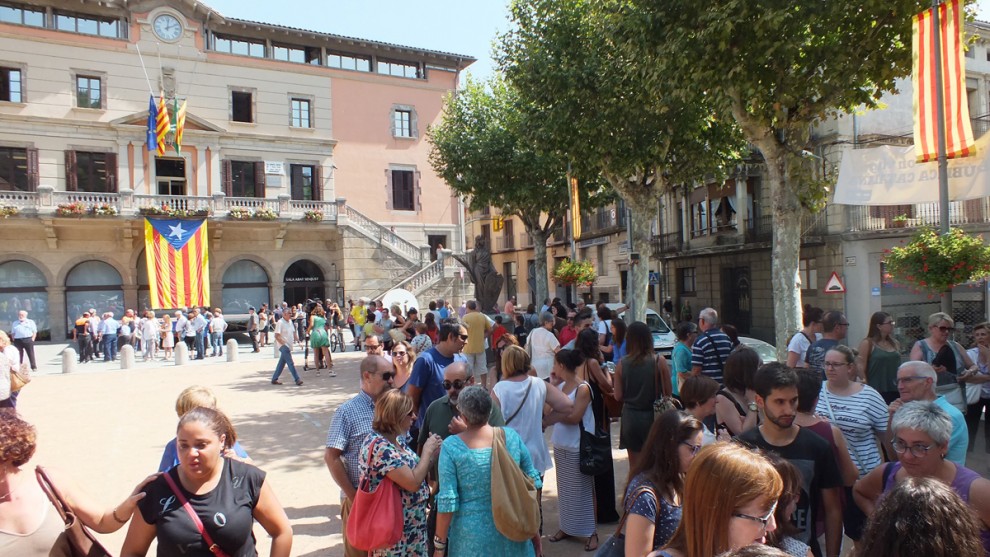 Congregació de rebuig als atemptats de Barcelona a Ripoll, divendres passat