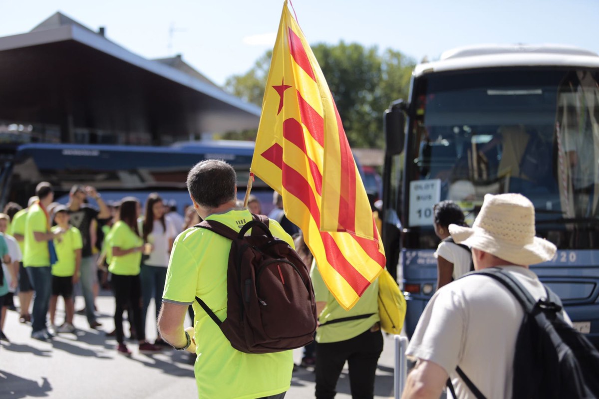 Mobilització dels olotins cap a Barcelona