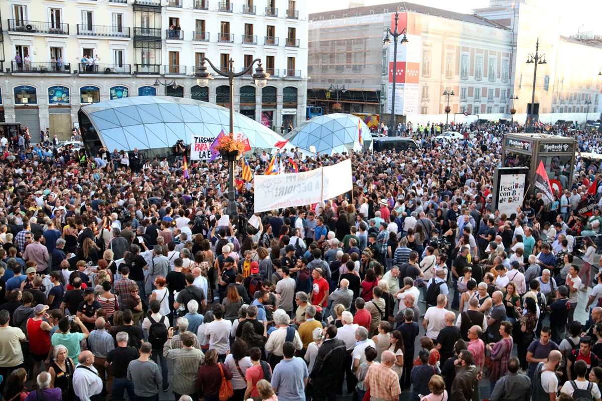 La Puerta del Sol, en una concentració a favor del dret a decidir de Catalunya a finals de setembre.