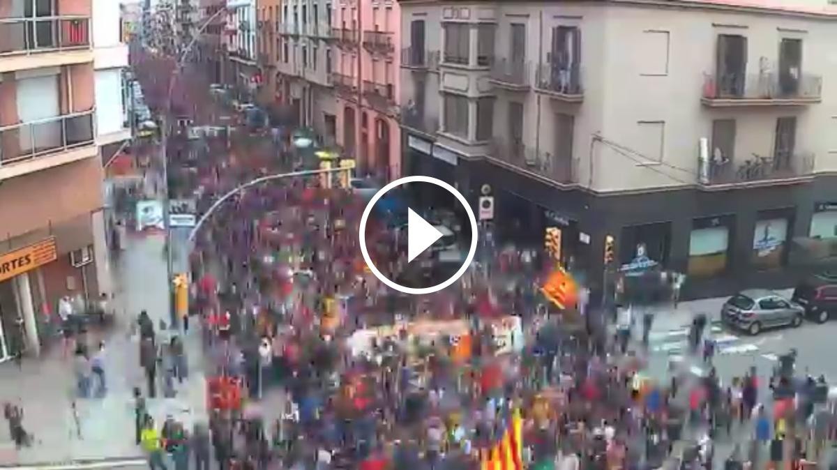 Time-lapse de la manifestació a Manresa de l'aturada de país