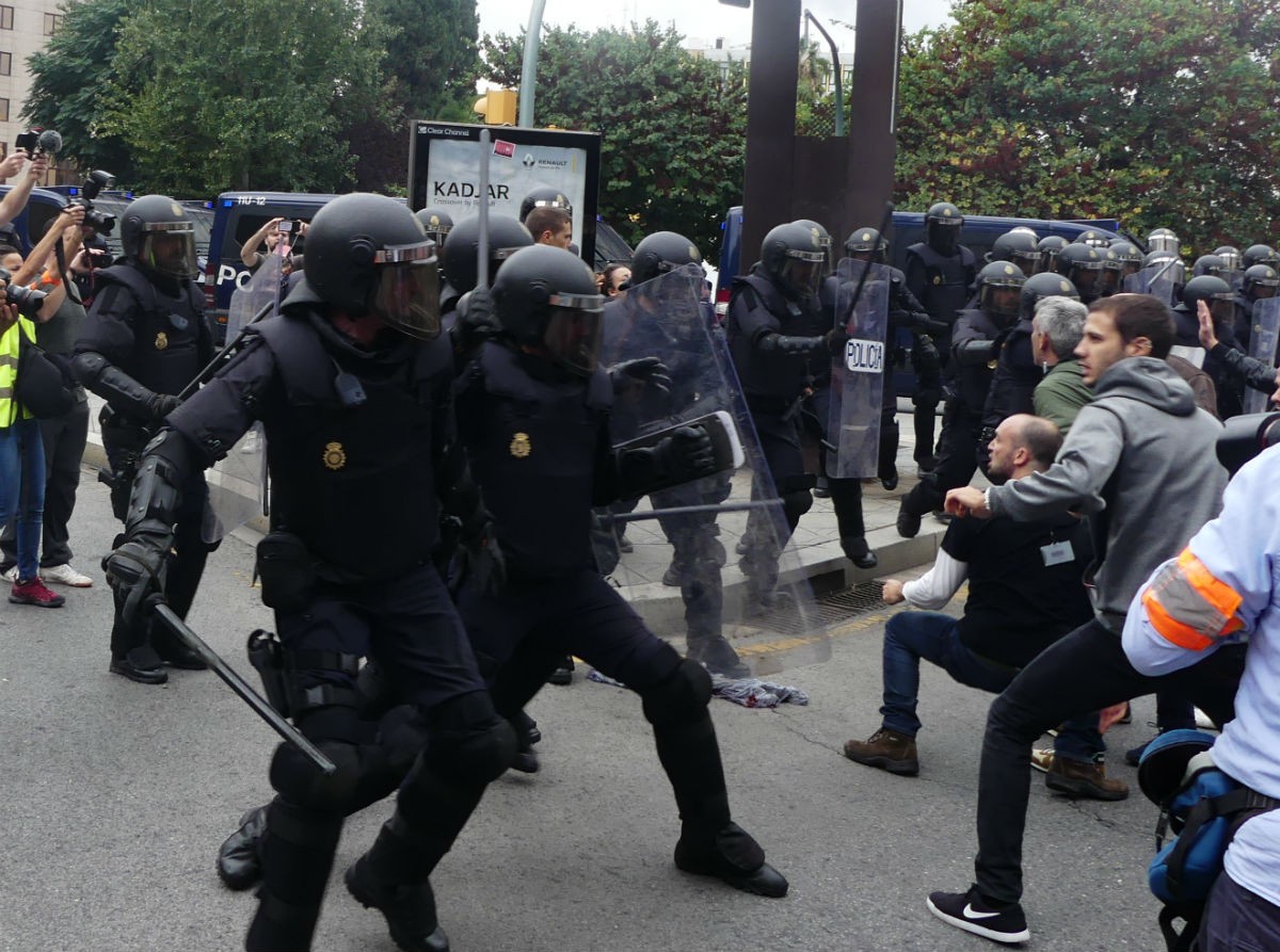 La policia espanyola va protagonitzar càrregues a Tarragona 
