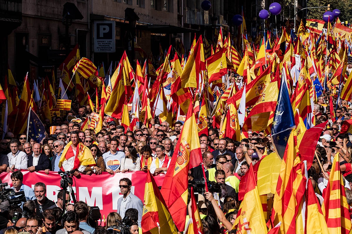 Manifestació per la unitat d'Espanya a Barcelona el 8 d'octubre del 2017