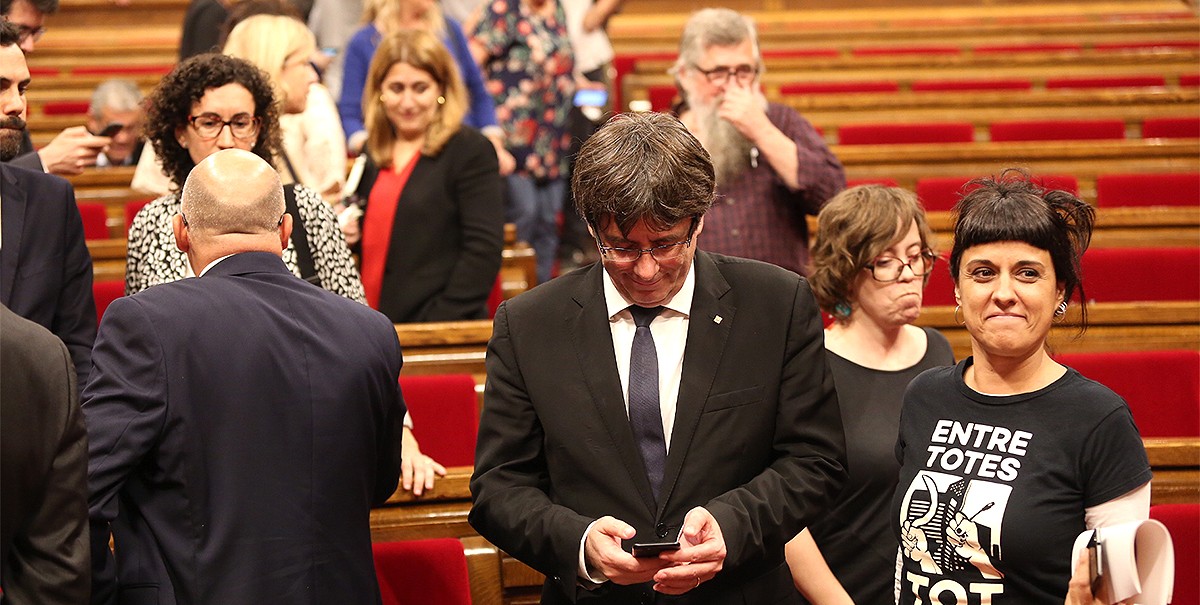 Expectació mediàtica pel discurs de Puigdemont