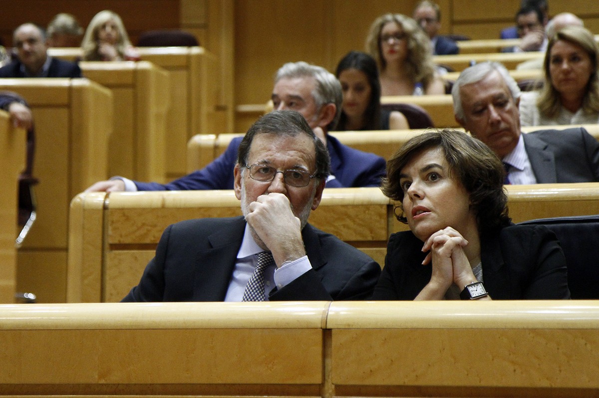 L'expresident del govern espanyol, Mariano Rajoy, i l'exvicepresidenta Soraya Sáenz de Santamaría.