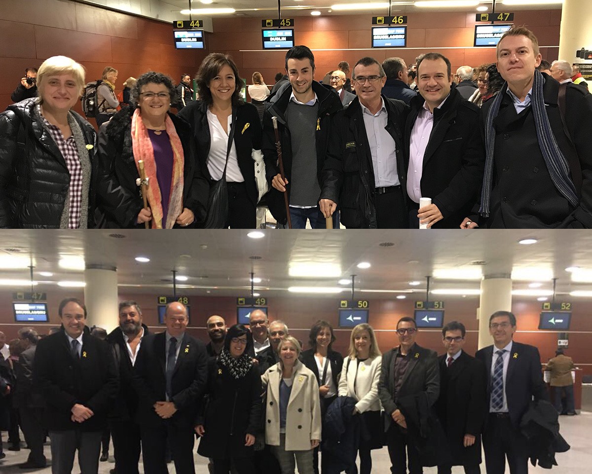 Els alcaldes osonencs a l'aeroport