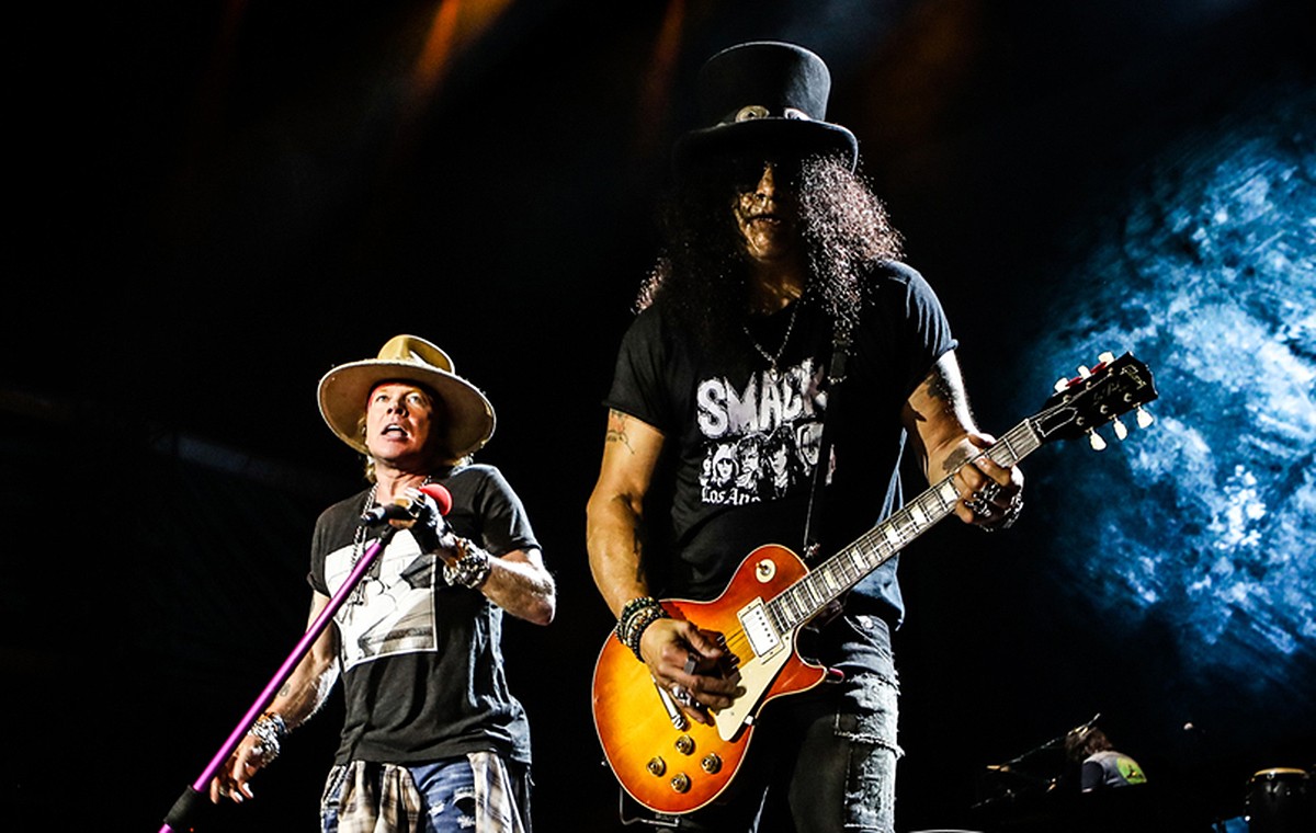 Axl Rose i Slash, en un dels darrers concerts de Guns N'Roses