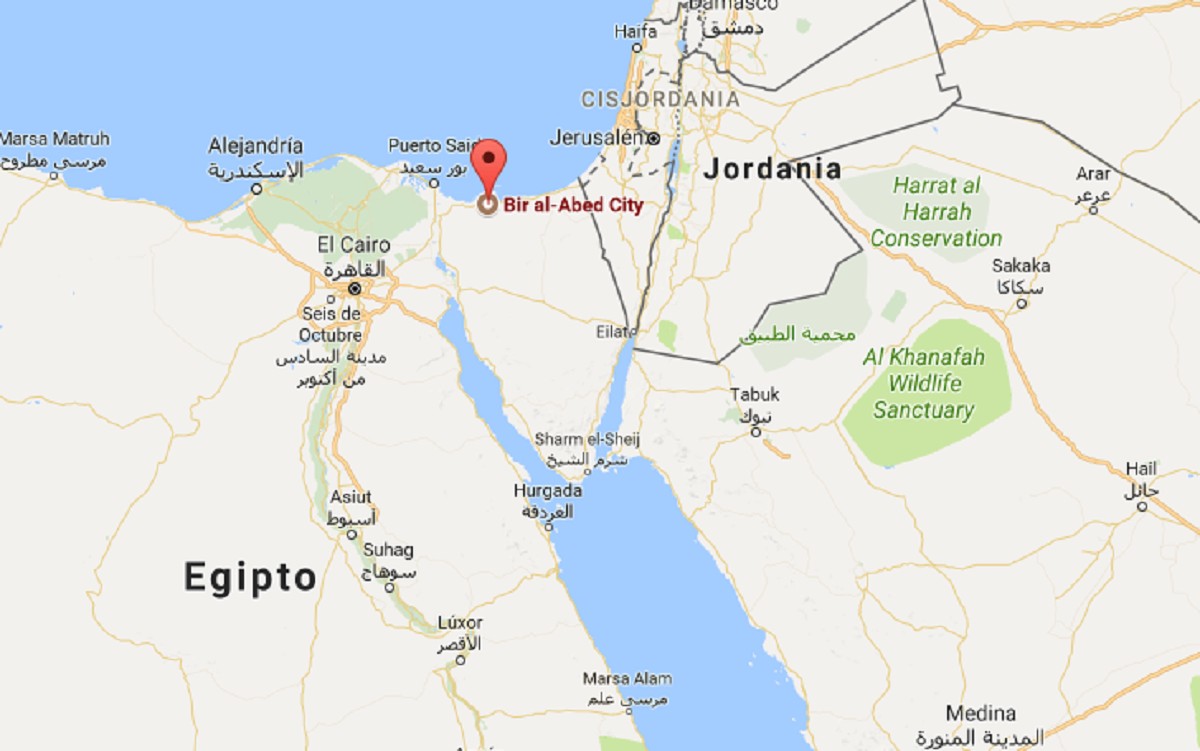 Mapa d'Egipte amb la zona de l'atemptat.