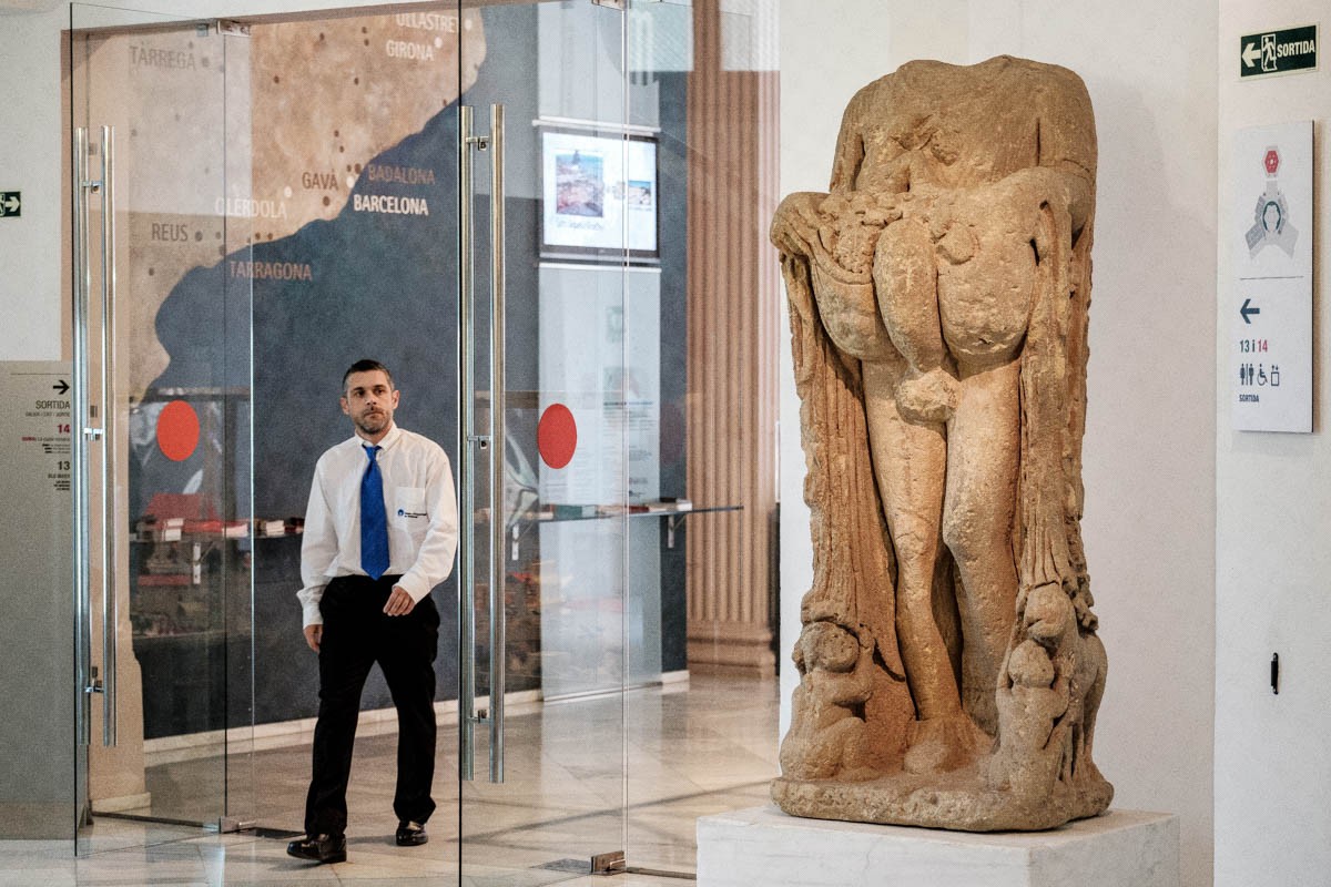 L'escultura del Príap d'Hostafrancs, al Museu d'Arqueologia de Catalunya