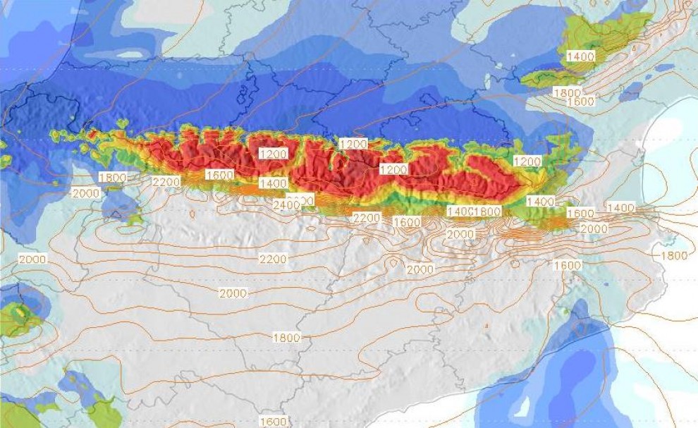 Previsió de nevades al Pirineu per les properes 48 hores