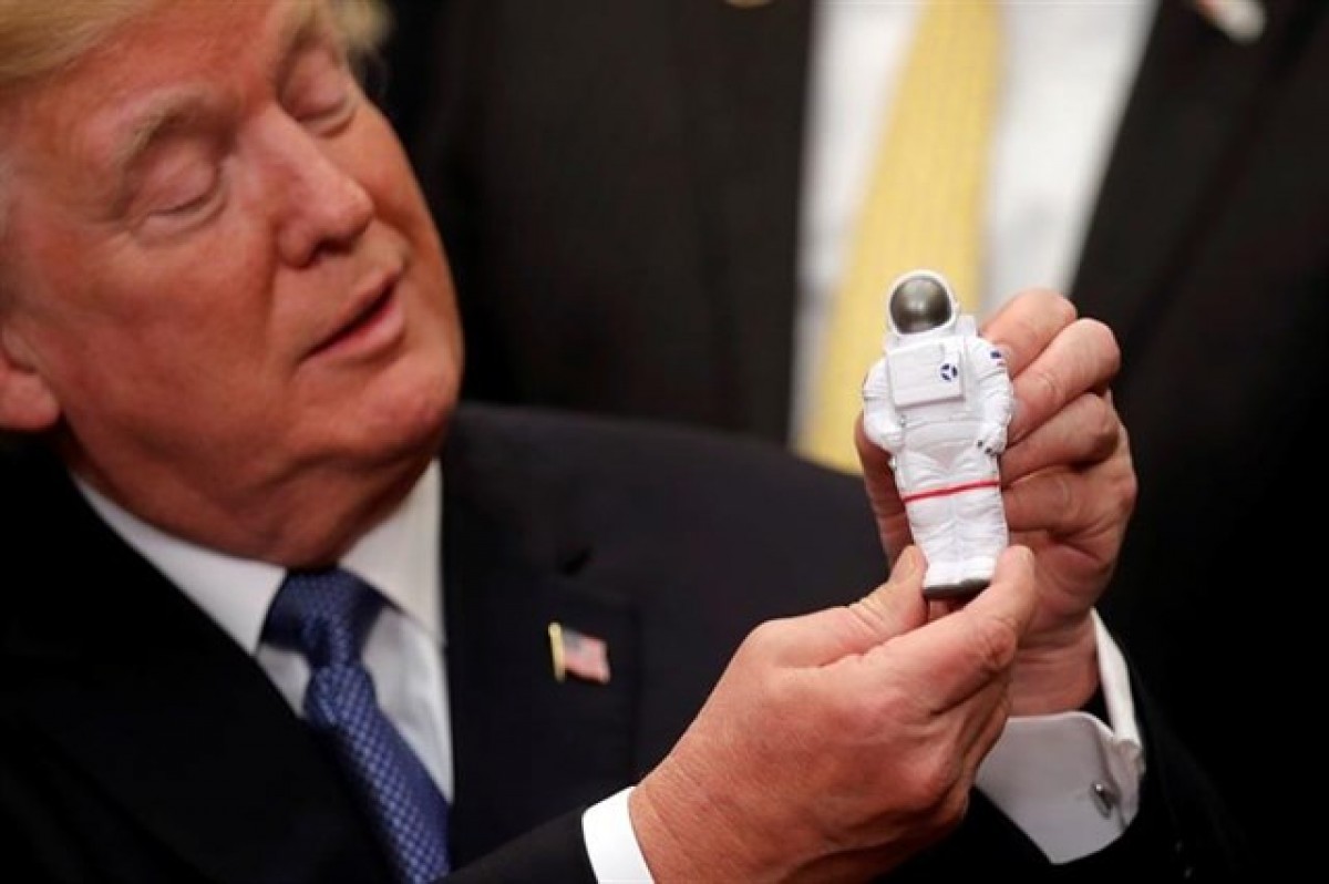 Donald Trump, a la presentació del programa espacial