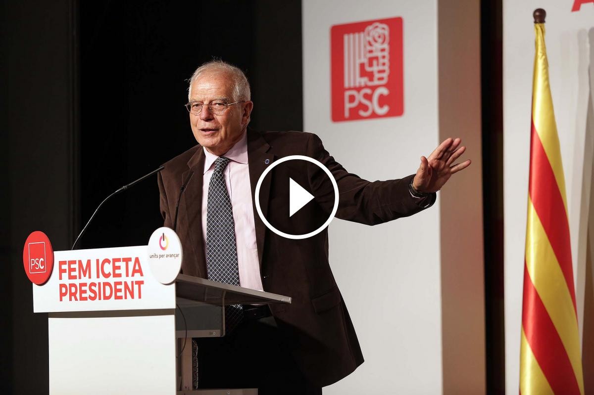 Josep Borrell, aquest divendres en un míting del PSC
